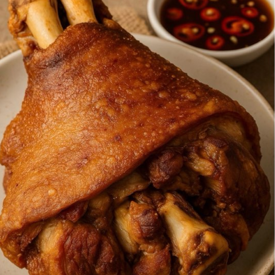 Crispy Pata with dipping sauce