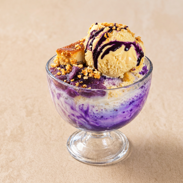 Halo - Halo with Leche Flan.